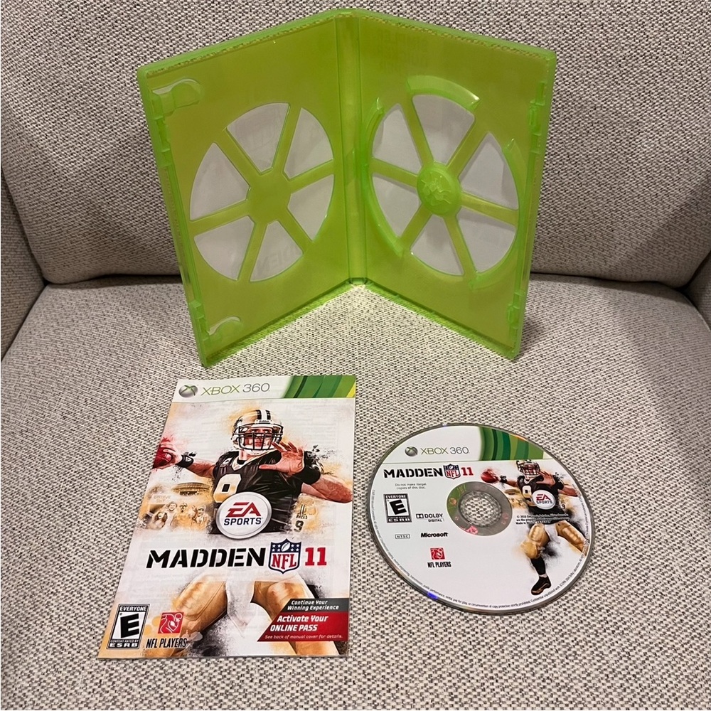 Madden NFL 11 Xbox 360 Game with Case